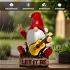 Hippy Gnome with Guitar Garden Statue, Unique Flowers and Peace Sign| OrnamentallyYou - 4 of 4