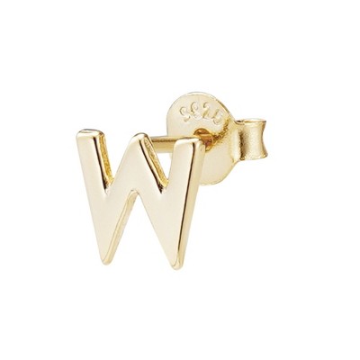 Adornia 14k Gold Vermeil .925 Sterling Silver Single Initial Stud Earring
