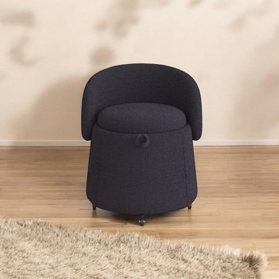 Alilang 22.80 Modern Upholstered Rolling Chair with Storage Seat-Gray
