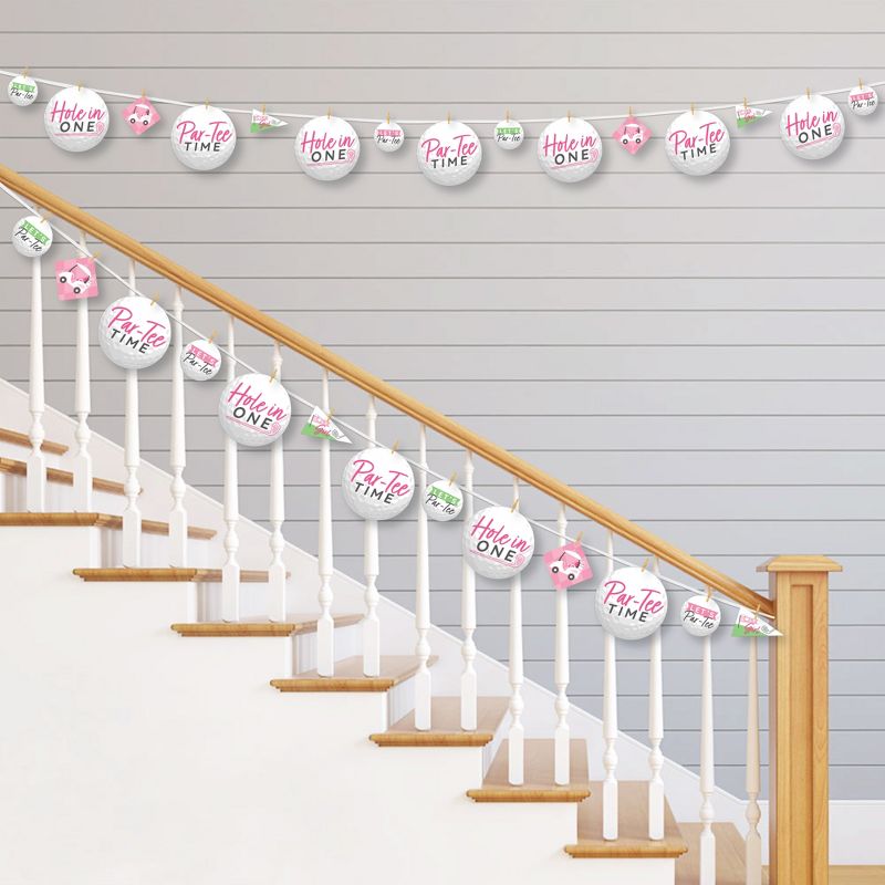 Big Dot of Happiness Golf Girl - Pink Birthday Party or Baby Shower DIY Decorations - Clothespin Garland Banner - 44 Pieces, 2 of 8