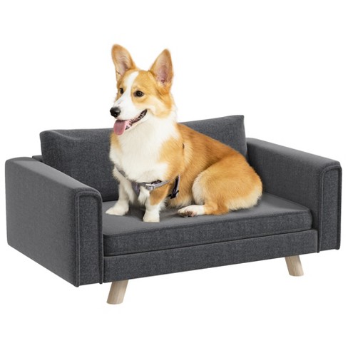 Pawhut Raised Dog Sofa With Seat And