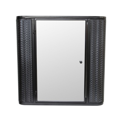 GlasFlength Decorative Wall Mirrors Medicine Cabinet Accent Mirror Wall Mounted Mirror Storage Cabinet for Bathroom Wall, Black, 23.62"*5.11"*23.62"