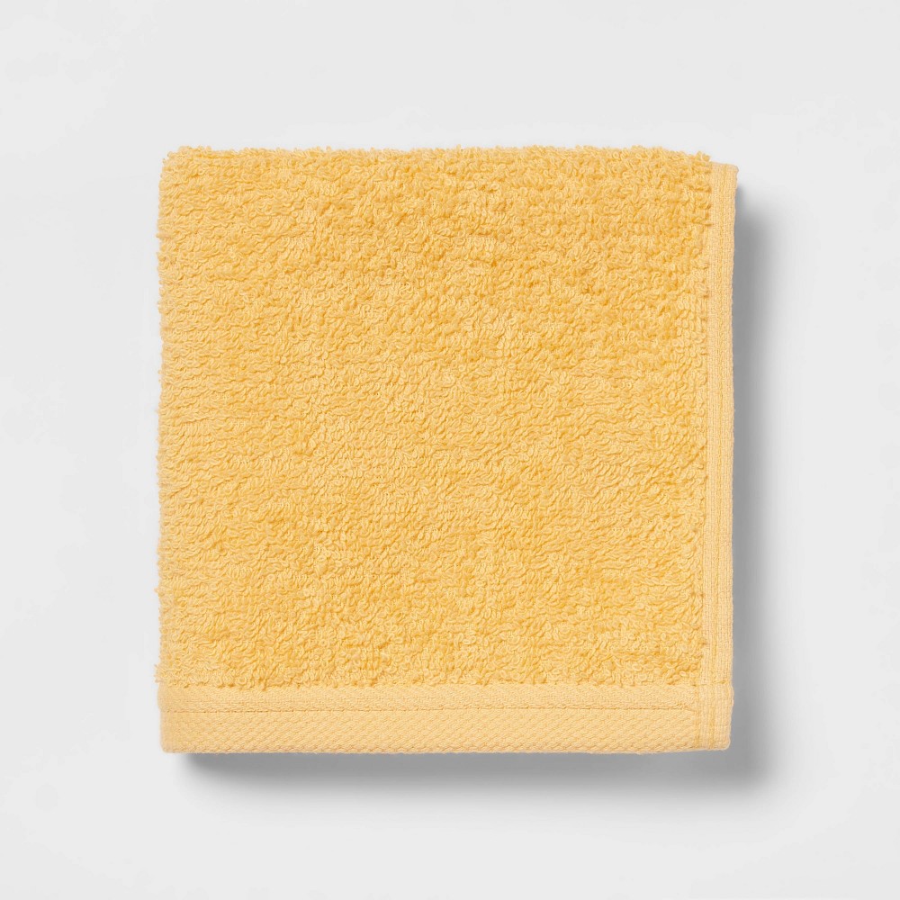 Photos - Towel Everyday Washcloth Yellow - Room Essentials™