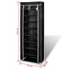 vidaXL Fabric Shoe Cabinet with Cover Shoe Rack Storage Organizer - Black - 3 of 4