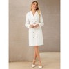 INSPIRE CHIC Women's Tweed Double Breasted Long Sleeve Blazer Dress with Belt - 3 of 4