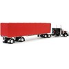 Peterbilt 379 with 63" Flat Top Sleeper and 53' Utility Roll Tarp Trailer Black and Red 1/64 Diecast Model by DCP/First Gear - 4 of 4