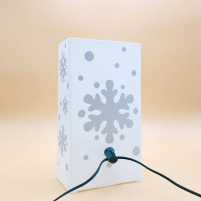 Lumabase 10ct Electric LED Luminaria Kit Snowflake