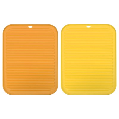 Unique Bargains Dish Drying Mat Set Silicone Drain Pad Heat Resistant  Suitable For Kitchen 3 Pcs Green Blue Yellow : Target