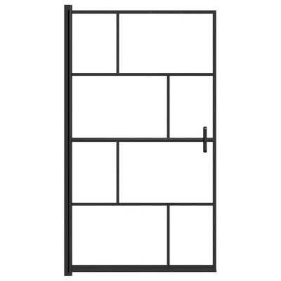 Black Aluminum and Glass Rectangle Shower Enclosure, 31.5'' x 55.1''