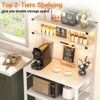 Aheaplus Kitchen Storage Rack with Power Outlet, Coffee Bar Station with LED Lights, Bakers Rack with 6 S-Shaped Hooks - 3 of 4