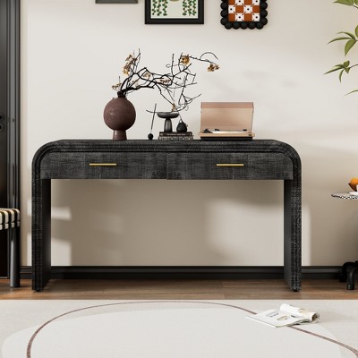 Whisen Unique Retro Silhouette Console Table with Two Drawers
