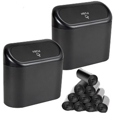 TruAIR Mini Car Trash Bins with Bags (2-Pack)