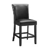 26" Set of 2 Carrara Counter Height Barstools Black - Steve Silver Co.: Upholstered, Rubberwood Frame, Floor Protectors - 2 of 4