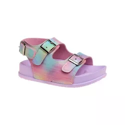 Laura Ashley Girls Footbed Toddler Buckle Sandals - Purple Multi, 7
