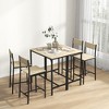 3 Piece Pub Table and Chairs, Small Kitchen Table and Chairs, Square Dining Table with 2 Stools and Black - 4 of 4