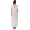 24seven Comfort Apparel Womens Flutter Sleeve Metallic Knit Maxi Dress Front Slit Empire Waist - 3 of 4