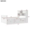 Twin Size Captain Platform Bed Frame with Storage Bookcases, Shelves, Cabinet and 4 Drawers-ModernLuxe - 4 of 4