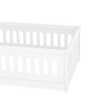 Okak Twin/Full Size Floor Bed Frame,White Solid Wood Toddler Bed with Safety Rails, Low Profile Design for Kids Bedroom & Nursery - 4 of 4