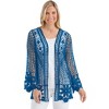 Collections Etc Beautiful Crochet and Floral Lace Open-Front Jacket - 3 of 4