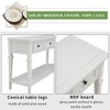 Classic Retro Style Console Table with Three Top Drawers and Open Style Bottom Shelf, Easy Assembly (Antique White) - 4 of 4