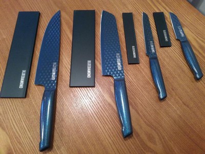  Blue Diamond Sharp Stone Nonstick Stainless Steel Cutlery, 14  Piece Wood Knife Block Set with Chef Steak Knives and more, Diamond Texture  Blade, Dishwasher Safe Knives, Blue: Home & Kitchen