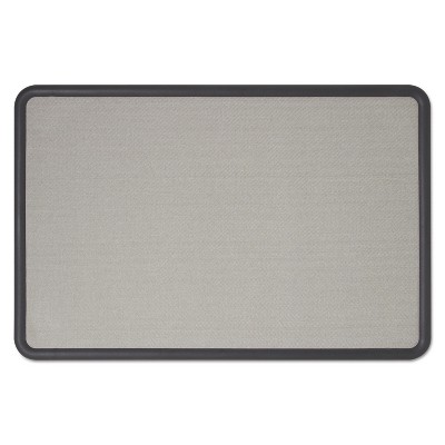Quartet Contour Fabric Bulletin Board 36 x 24 Gray Surface Black Plastic Frame 7693G