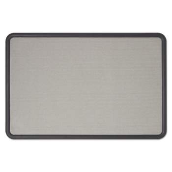 Quartet Contour Fabric Bulletin Board 36 x 24 Gray Surface Black Plastic Frame 7693G