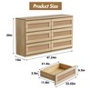 Rattan 6-Drawer Dresser - Slim Wooden Storage Cabinet, Freestanding Organizer for Bedroom & Entryway - 3 of 4