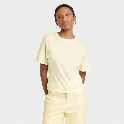 Women's Slim Fit Drape Wrap T-shirt - A New Day™ Yellow 3x : Target