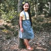 Girl's Organic Twill Pinafore Skirt -Jackalo - 2 of 4