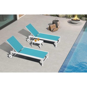PURPLE LEAF Outdoor Chaise Lounge Set Adjustable Recliner with Side Table Aluminum Outdoor Lounger - 1 of 4