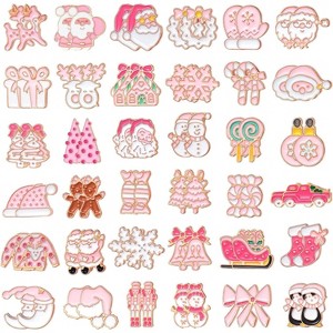 36 Pairs Pink Christmas Earrings Bulk for Women Funny Weird Dangle Drop Earrings Studs Cute Xmas Gifts Jewelry Sets - 1 of 4