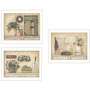 Garden Bath Collection 3-Piece Vignette By Pam Britton, Printed Wall Art, Ready To Hang Framed Poster, White Frame - 1 of 1