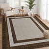Rugs Washable Area Rug for Living Room Bordered Modern Geometric Indoor Area Rug Non Slip Low Pile Throw Carpet - 2 of 4