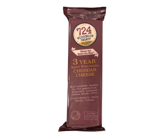 724 Wisconsin Select 3 Year Aged Wisconsin Cheddar Cheese - 5oz