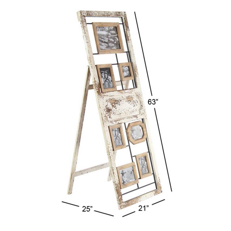 Wood 6 Slot Wall Photo Frame with Floor Stand Brown - Olivia &#38; May, 4 of 20