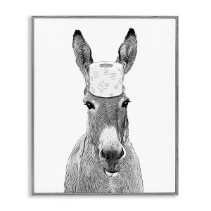 Stupell Industries Donkey Toilet Paper Funny Bathroom, 24" x 30" - 1 of 4