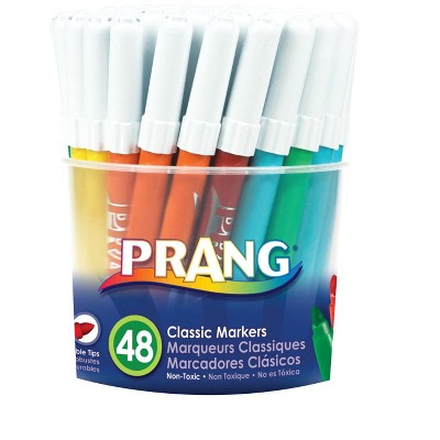 Prang Classic Non-Toxic Washable Art Marker, Fine Tip, Assorted Colors, set of 48