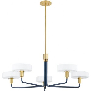 Mitzi Aston 5 - Light Chandelier in  Aged Brass/Slate Blue - 1 of 1