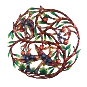 Slickblue Vibrant Hand-Painted 24" Tree of Life Metal Art, Perfect for Indoor and Outdoor Display - 1 of 2