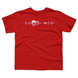 Boy's Design By Humans Nature Guitar Heart Beat By Maryedenoa T-Shirt - 1 of 2