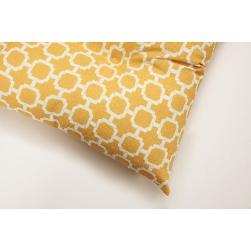 Outdoor 2 Pc Tufted Chair Cushion Set - Yellow/White Geometric - Pillow Perfect, 3 of 7