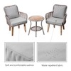 Teamson Home Indoor/Outdoor 3 Piece Wicker Bistro Table and Chairs Patio Seating Set, Tan/Brown - 4 of 4