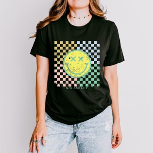 Simply Sage Market S.W.Smiley Four Square Smiley Face Short Sleeve Tee - 1 of 4