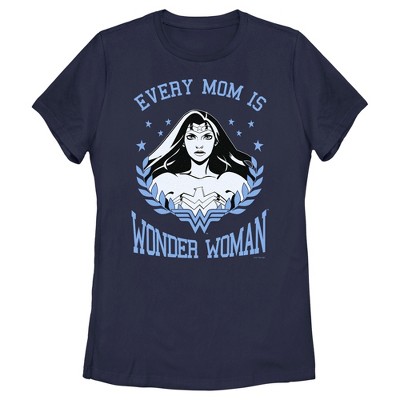 Women's Wonder Woman Every Mom Is Wonder Woman Black And White T-shirt ...