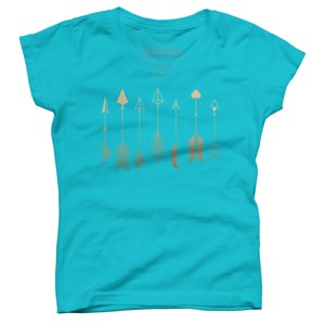 Girl's Design By Humans Be Brave Little Arrow (gold) By staceyroman T-Shirt - 1 of 3