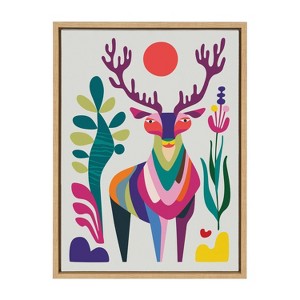 Kate & Laurel All Things Decor 18"x24" Sylvie MCM Reindeer Framed Canvas Wall Art by Rachel Lee of My Dream Wall: Modern Decor - 1 of 4