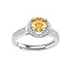 Guili 2ctw Fancy Yellow & White Lab-Created Moissanite Halo Engagement Anniversary Adjustable Ring - 3 of 3
