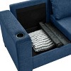 VASIP 67" Modern 2-Seater Loveseat, Soft Polyester Upholstered with Cup Holder and Storage Compartment, Square Arm,for Living Room,Green - 4 of 4