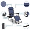 KTMBDW Set of 2 Adjustable Steel Mesh Zero Gravity Lounge Chair Recliners w/Pillows and Cup Holder Trays for Deck, Patio, Beach, Yard - 3 of 4